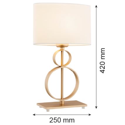 Argon 8310 - Lampada da tavolo PERSEO 1xE27/15W/230V 42 cm color crema/oro