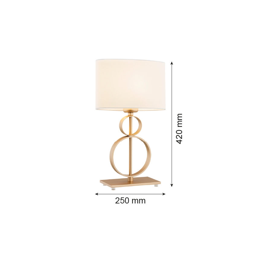 Argon 8310 - Lampada da tavolo PERSEO 1xE27/15W/230V 42 cm crema/oro