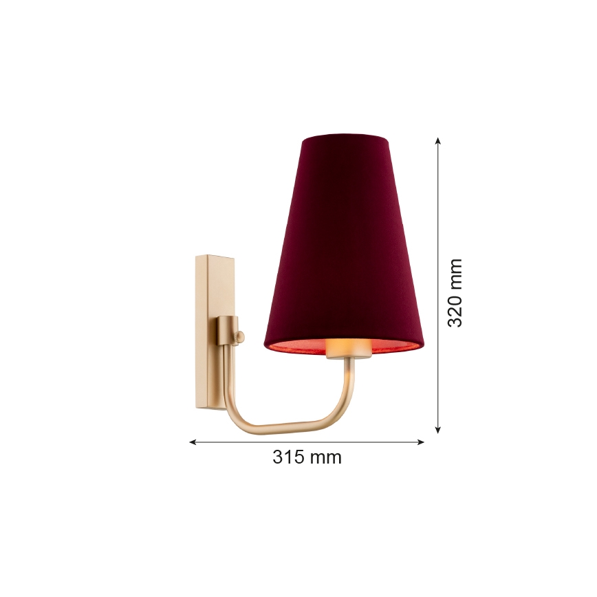 Argon 8313 - Applique SAFIANO 1xE27/15W/230V burgundy