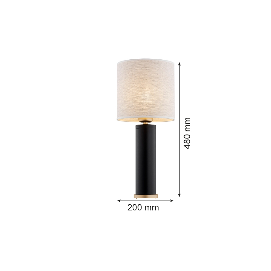 Argon 8316 - Lampada da tavolo RIVA 1xE27/15W/230V 48 cm nero