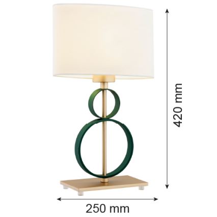 Argon 8317 - Lampada da tavolo PERSEO 1xE27/15W/230V 42 cm color crema/verde