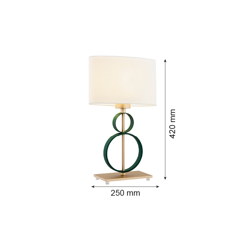 Argon 8317 - Lampada da tavolo PERSEO 1xE27/15W/230V 42 cm crema/verde