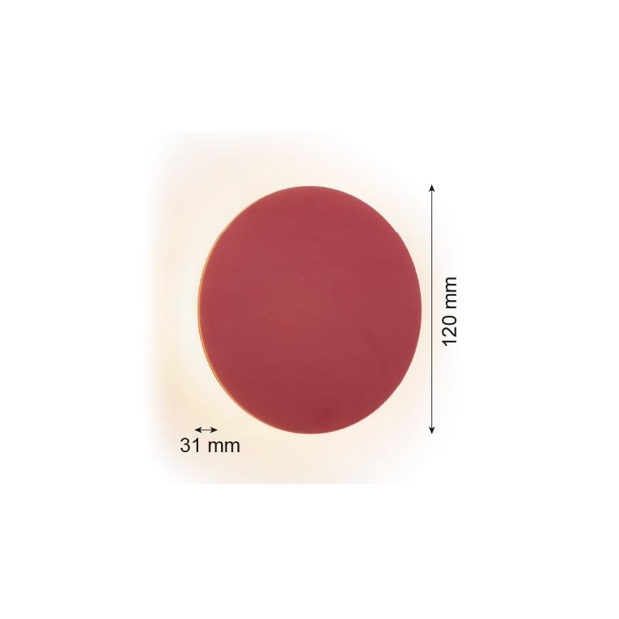 Argon 8320 - Applique a LED OREGON PLUS LED/3W/230V 3000K 12 cm rosso