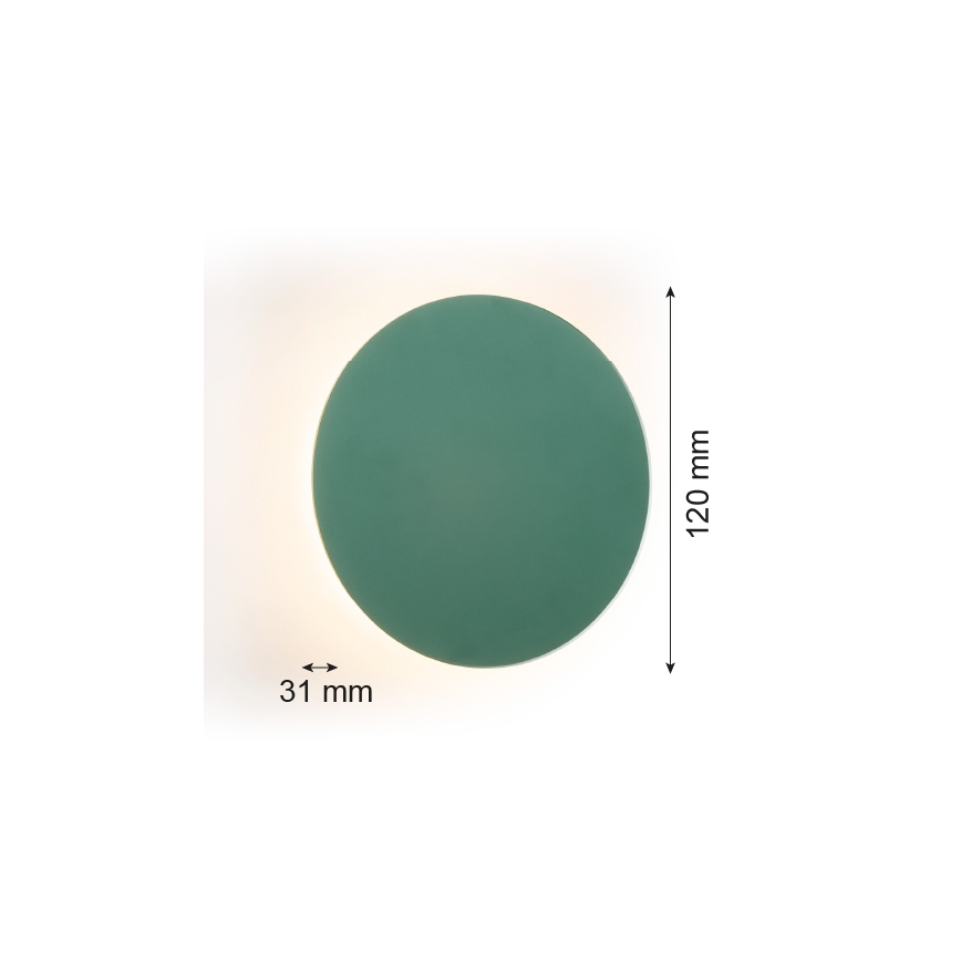 Argon 8323 - Applique a LED OREGON PLUS LED/3W/230V 3000K 12 cm verde