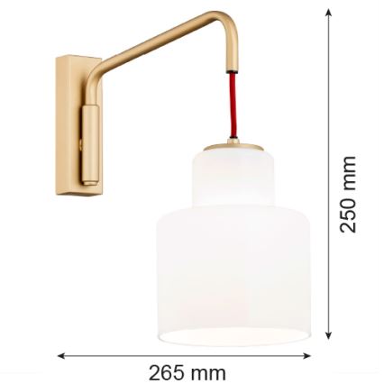 Argon 8372 - Applique DIUNA 1xE27/15W/230V oro/rosso