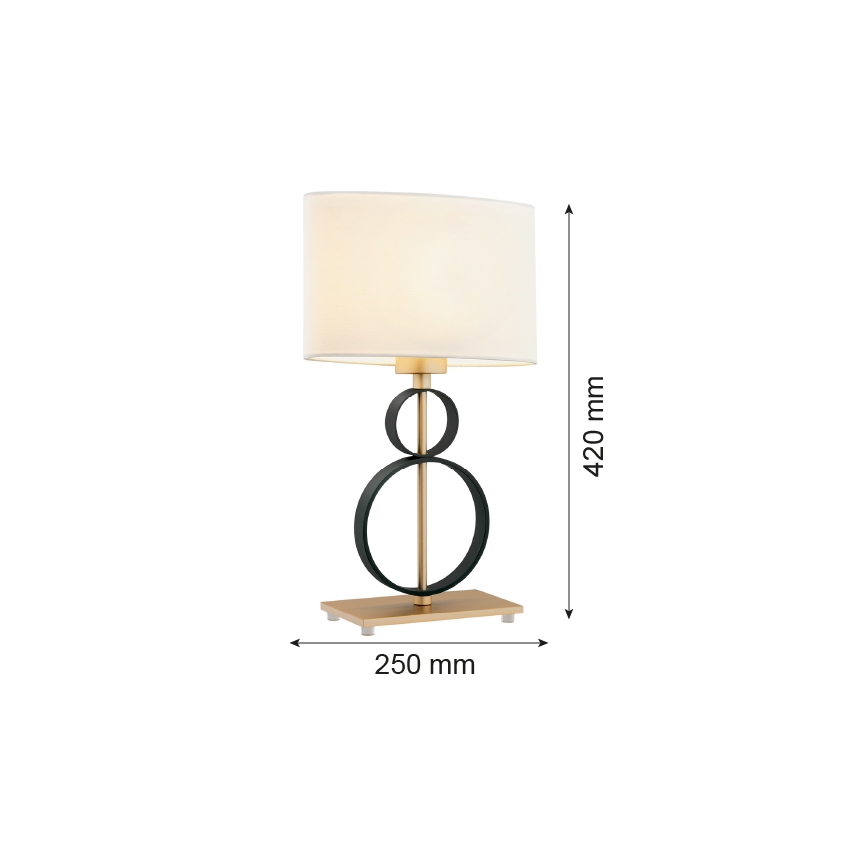 Argon 8373 - Lampada da tavolo PERSEO 1xE27/15W/230V 42 cm crema/nero