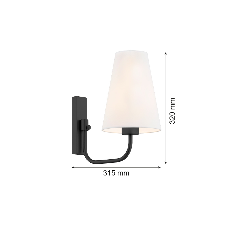 Argon 8376 - Applique SAFIANO 1xE27/15W/230V nero