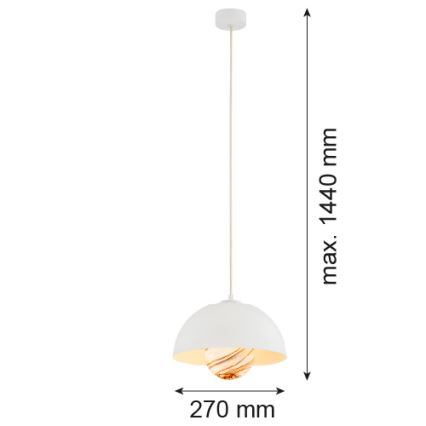 Argon 8443 - Lampadario a sospensione con filo PIAVA 1xE14/7W/230V alabastro bianco