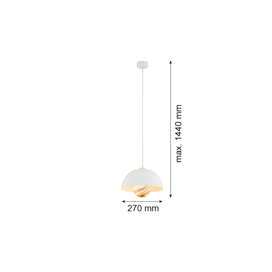Argon 8443 - Lampadario a sospensione con filo PIAVA 1xE14/7W/230V alabastro bianco