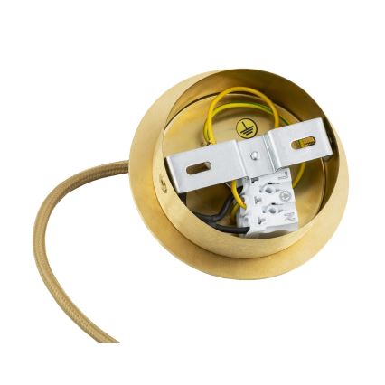 Argon 8448 - Lampadario a sospensione con filo ALMIROS 1xE27/15W/230V diametro 30 cm alabastro oro