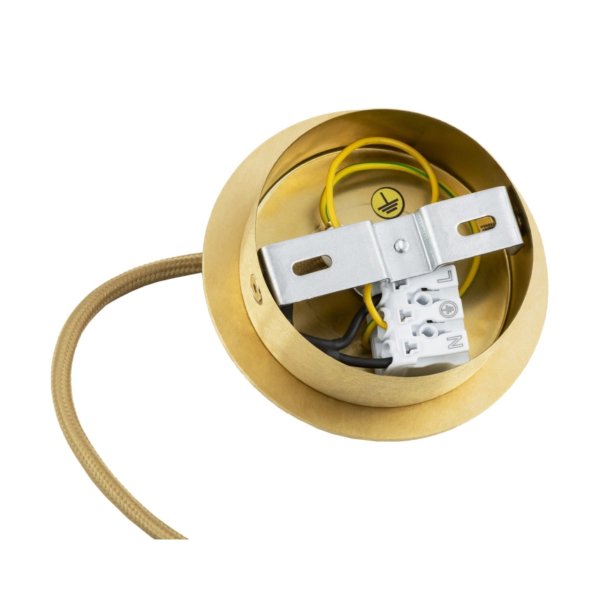 Argon 8448 - Lampadario a sospensione con filo ALMIROS 1xE27/15W/230V diametro 30 cm alabastro oro