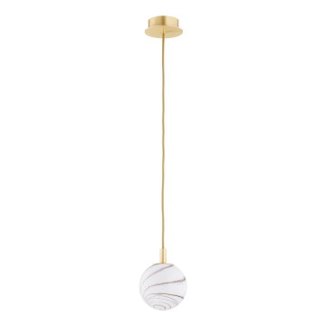 Argon 8450 - Lampadario a sospensione con filo ALMIROS 1xE14/7W/230V diametro 12 cm alabastro oro