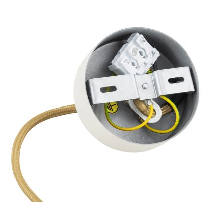 Argon 8451 - Lampadario a sospensione con filo ALMIROS 1xE14/7W/230V diametro 12 cm alabastro bianco/oro