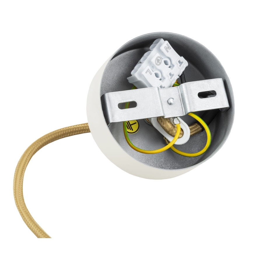 Argon 8451 - Lampadario a sospensione con filo ALMIROS 1xE14/7W/230V diametro 12 cm alabastro bianco/oro