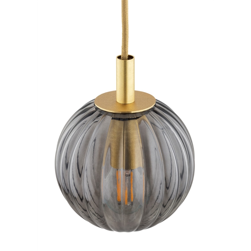 Argon 8512 - Lampadario a sospensione con filo PALOMA 1xE14/7W/230V diametro 12 cm oro/nero