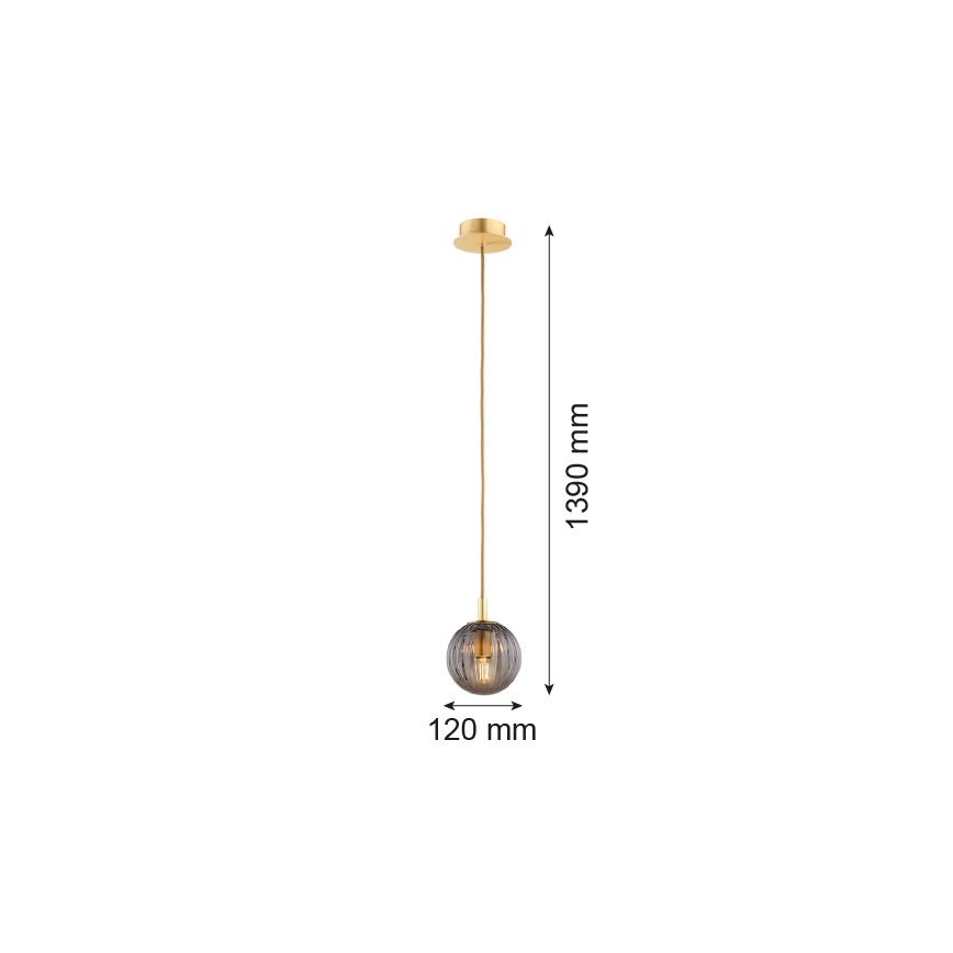 Argon 8512 - Lampadario a sospensione con filo PALOMA 1xE14/7W/230V diametro 12 cm oro/nero