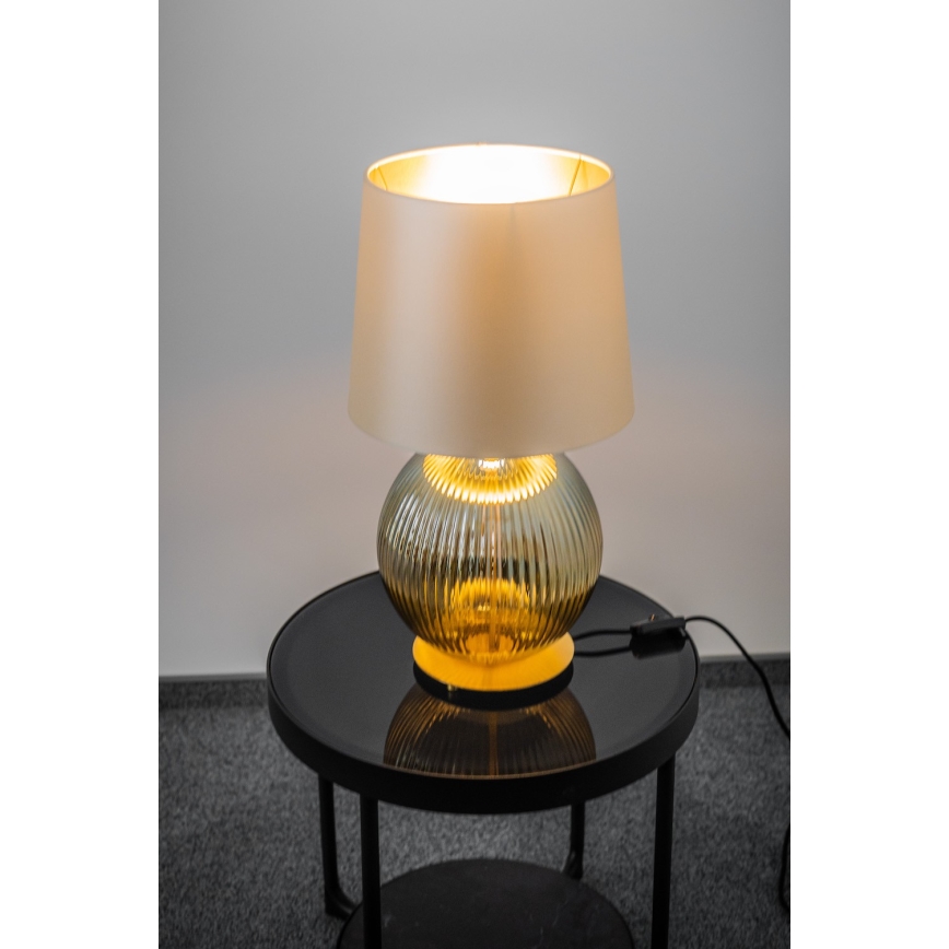 Argon 8530 - Lampada da tavolo HAMILTON 1xE27/15W/230V 54 cm color crema/grigio