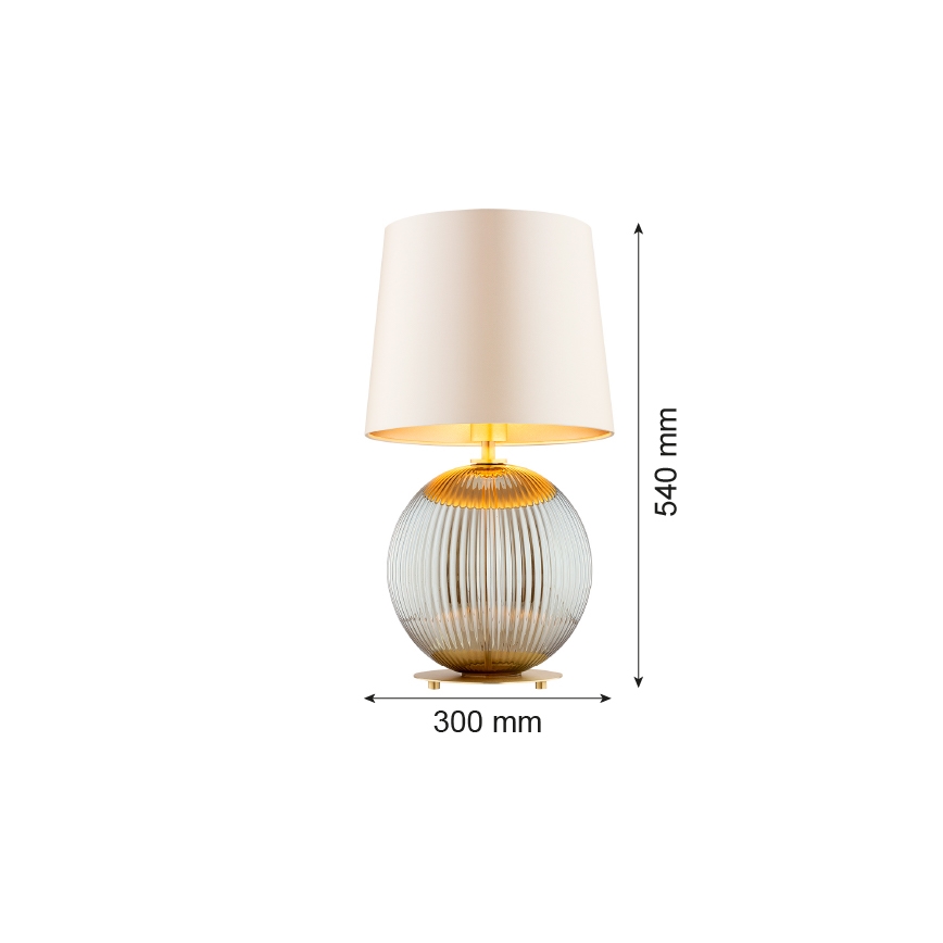Argon 8530 - Lampada da tavolo HAMILTON 1xE27/15W/230V 54 cm color crema/grigio