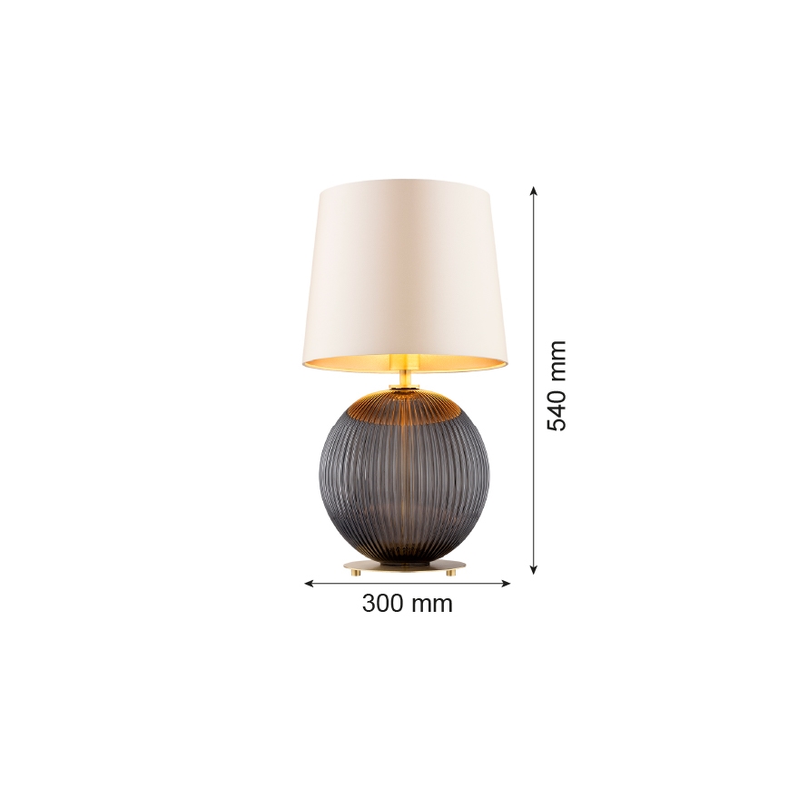 Argon 8538 - Lampada da tavolo HAMILTON 1xE27/15W/230V 54 cm color crema/nero