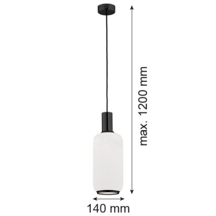 Argon 8563 - Lampadario a sospensione con filo SAGUNTO PLUS 1xE27/15W/230V diametro 14 cm nero