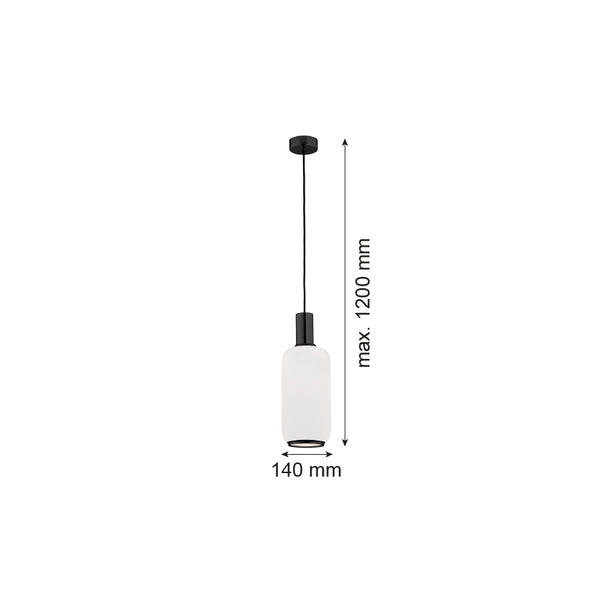 Argon 8563 - Lampadario a sospensione con filo SAGUNTO PLUS 1xE27/15W/230V diametro 14 cm nero