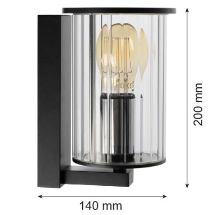 Argon 8748 - Applique da esterno NORFOLK 1xE27/15W/230V IP44 nero