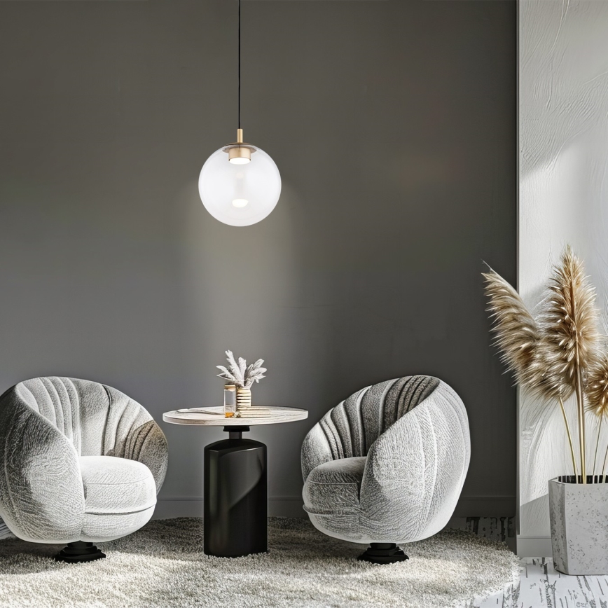 Argon 8828 - Lampadario a sospensione con filo SACRAMENTO 1xGX53/8W/230V limpido/oro