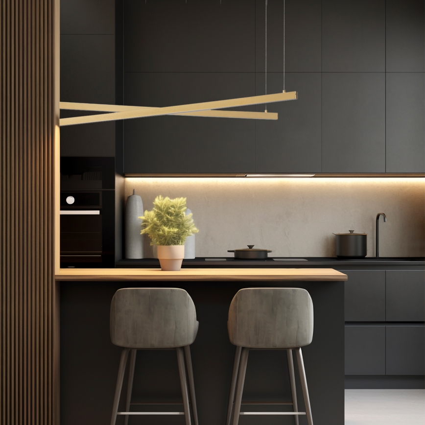 Argon 8839 - Lampadario LED a sospensione con filo MIAMI LED/74W/230V 3000K oro