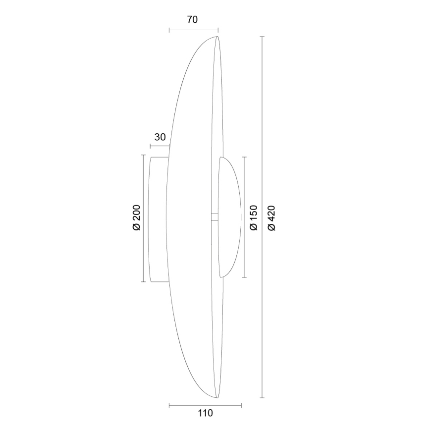 Argon 8865 - Applique LED BOLTON LED/12,5W/230V 3000K dorata