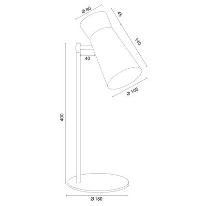 Argon 8872 - Lampada da tavolo LORD 1xE14/7W/230V grigia