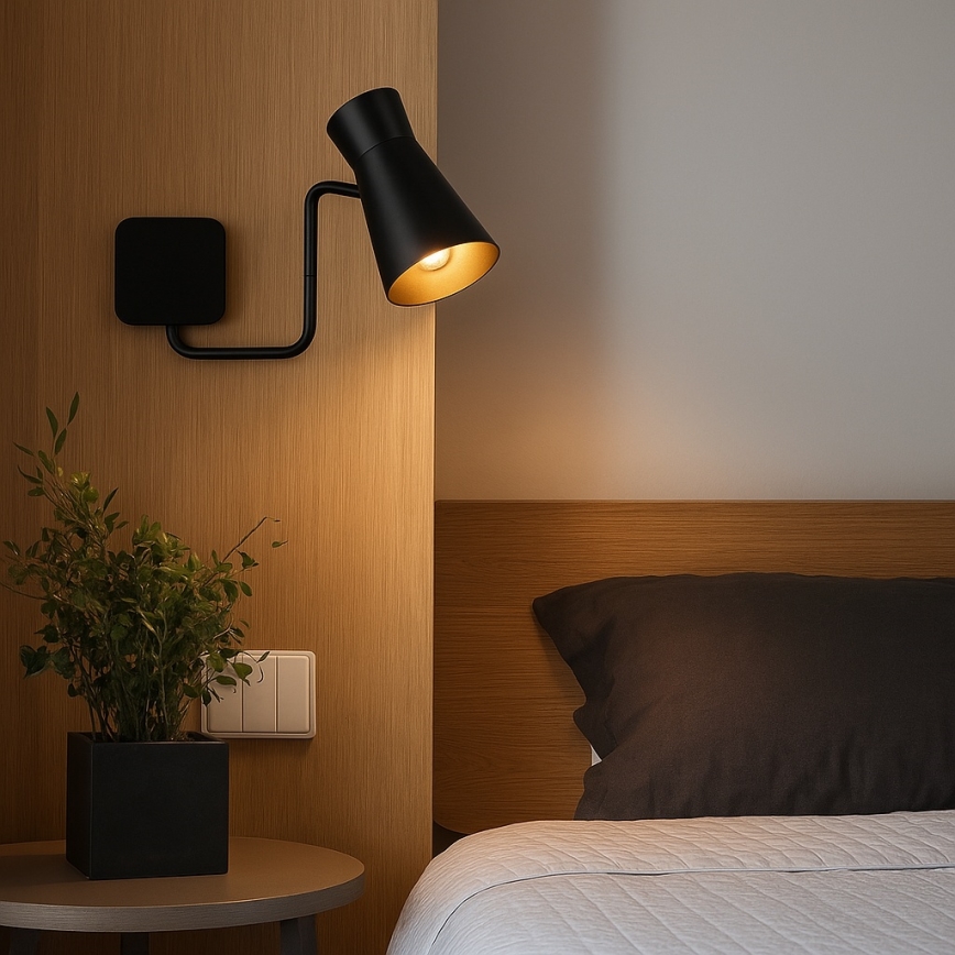 Argon 8880 - Lampada da parete LORD 1xE14/7W/230V nera