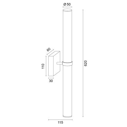 Argon 8928 - Illuminazione LED per specchio da bagno BATUMI LED/24W/230V 3000K IP44 cromo satinato