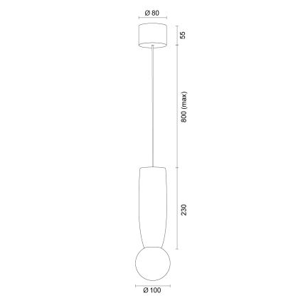 Argon 8938 - Lampadario a cavo BOLL 1xG9/6W/230V bianco