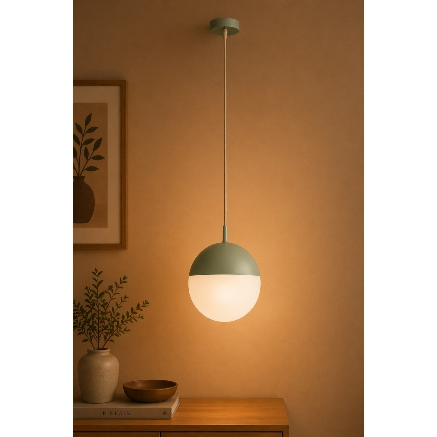 Argon 8999 - Lampada a sospensione da esterno su cavo LIV 1xE27/15W/230V IP44 verde