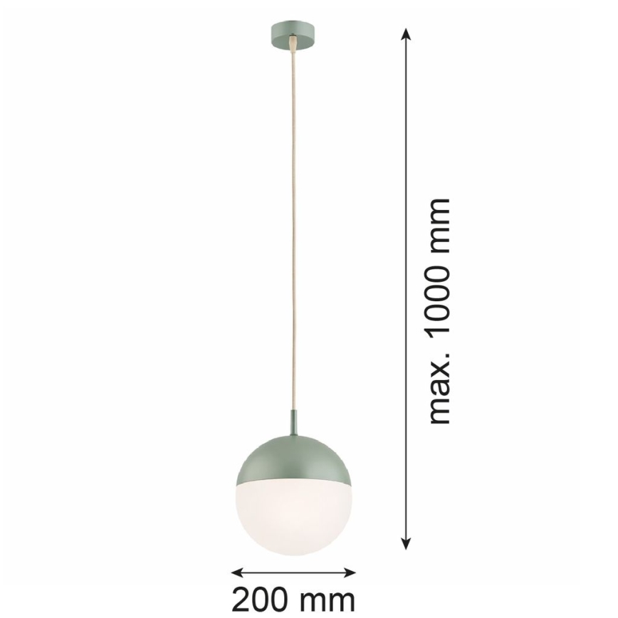 Argon 8999 - Lampada a sospensione da esterno su cavo LIV 1xE27/15W/230V IP44 verde