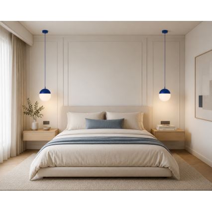 Argon 9000 - Lampada a sospensione da esterno su cavo LIV 1xE27/15W/230V IP44 blu
