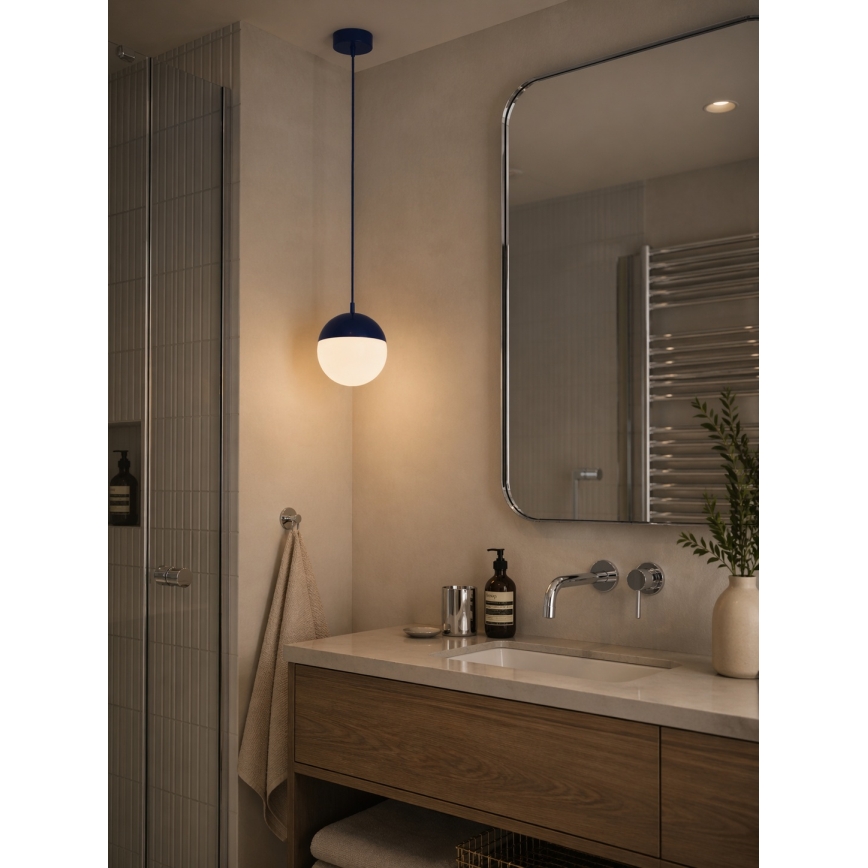 Argon 9000 - Lampada a sospensione da esterno su cavo LIV 1xE27/15W/230V IP44 blu