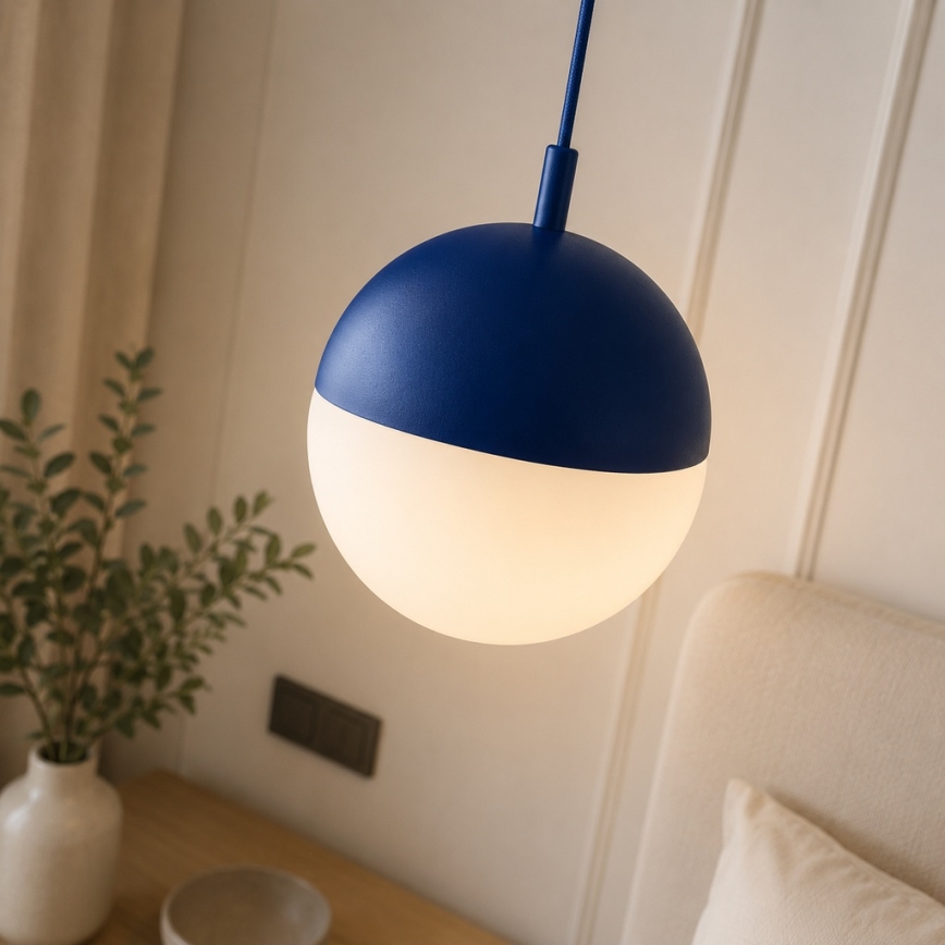 Argon 9000 - Lampada a sospensione da esterno su cavo LIV 1xE27/15W/230V IP44 blu