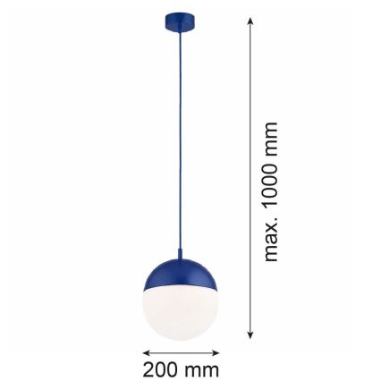 Argon 9000 - Lampada a sospensione da esterno su cavo LIV 1xE27/15W/230V IP44 blu