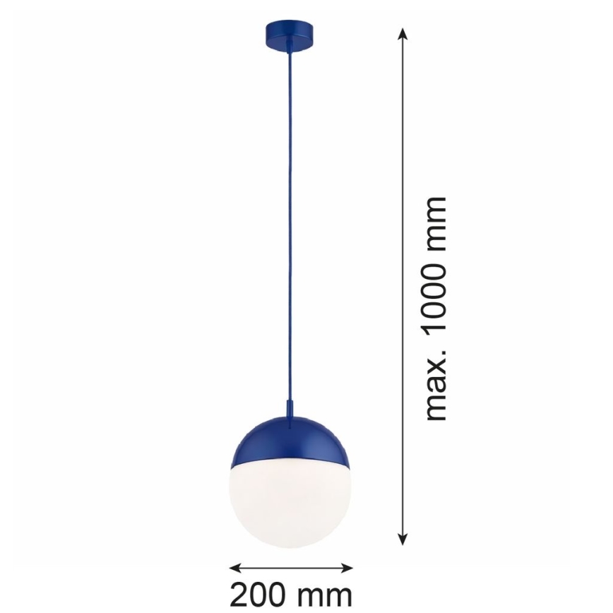 Argon 9000 - Lampada a sospensione da esterno su cavo LIV 1xE27/15W/230V IP44 blu