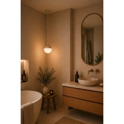 Argon 9001 - Lampada a sospensione per esterni su cavo LIV 1xE27/15W/230V IP44 beige
