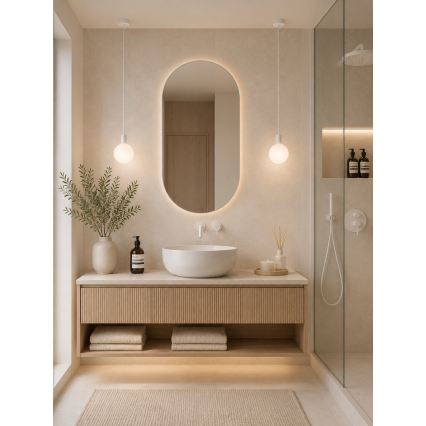 Argon 9004 - Lampada a sospensione per esterni ORE con cavo 1xG9/6W/230V IP44 bianco