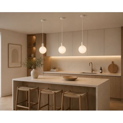 Argon 9004 - Lampada a sospensione per esterni ORE con cavo 1xG9/6W/230V IP44 bianco