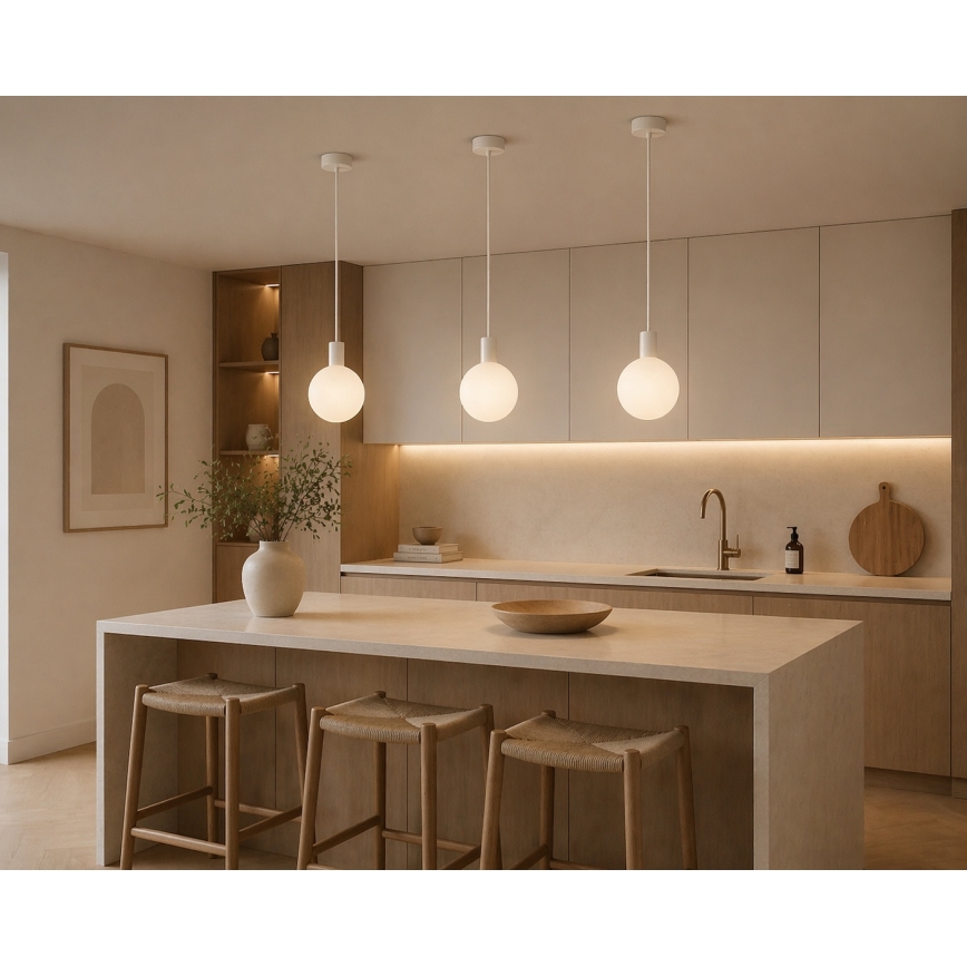 Argon 9004 - Lampada a sospensione per esterni ORE con cavo 1xG9/6W/230V IP44 bianco