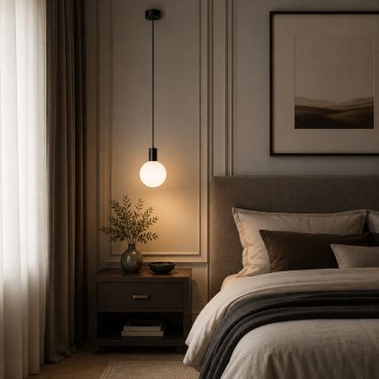 Argon 9005 - Lampada a sospensione per esterni con cavo ORE 1xG9/6W/230V IP44 nero