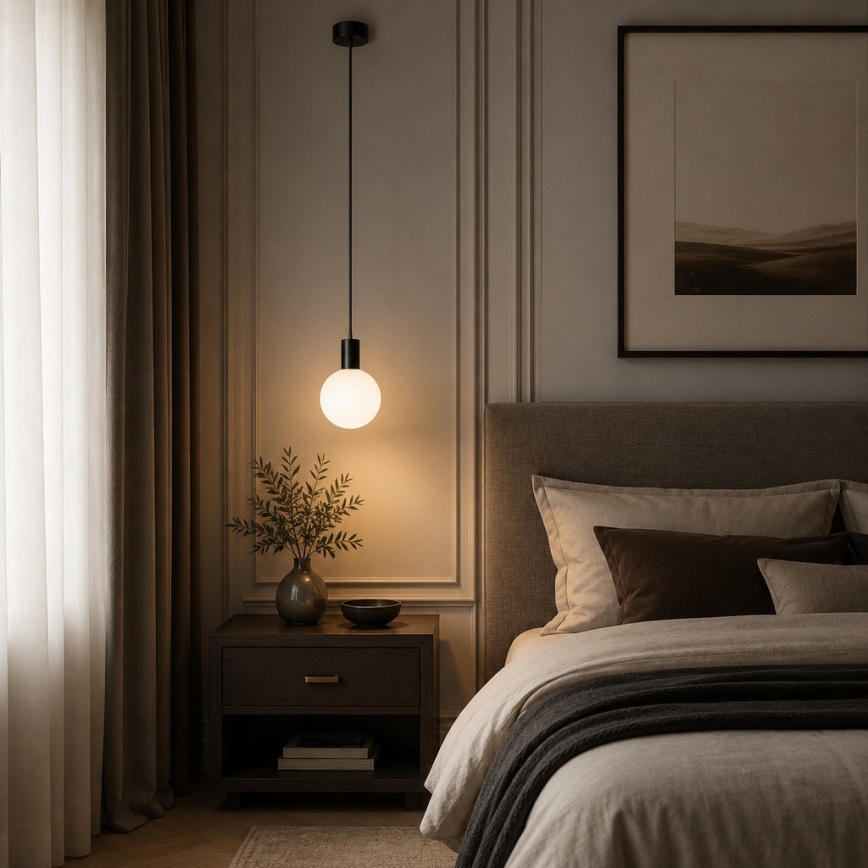 Argon 9005 - Lampada a sospensione per esterni con cavo ORE 1xG9/6W/230V IP44 nero