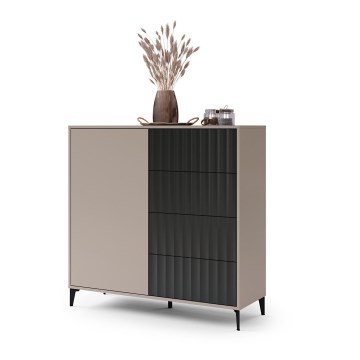 Armadietto con cassetti RONJA taupe/nero