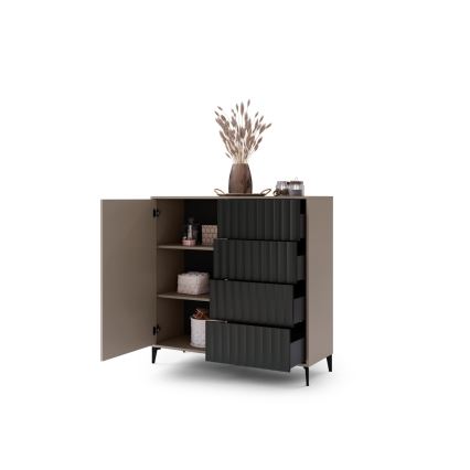 Armadietto con cassetti RONJA taupe/nero
