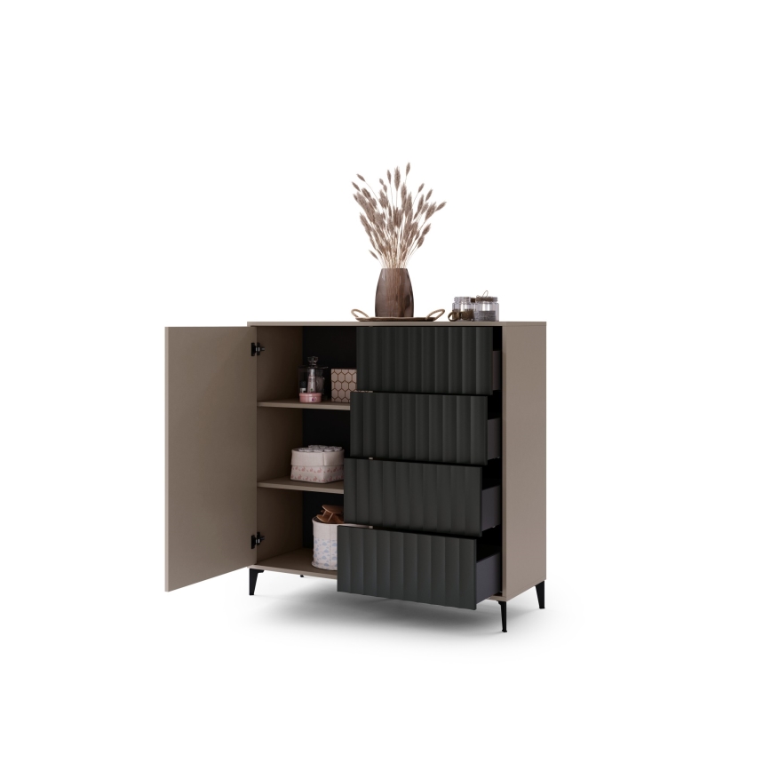 Armadietto con cassetti RONJA taupe/nero