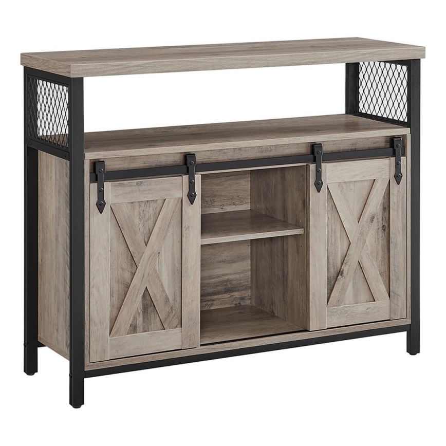 Armadietto con porte scorrevoli FIRA taupe/nero